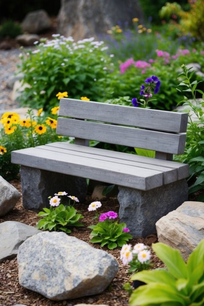 Boulder Garden Bench