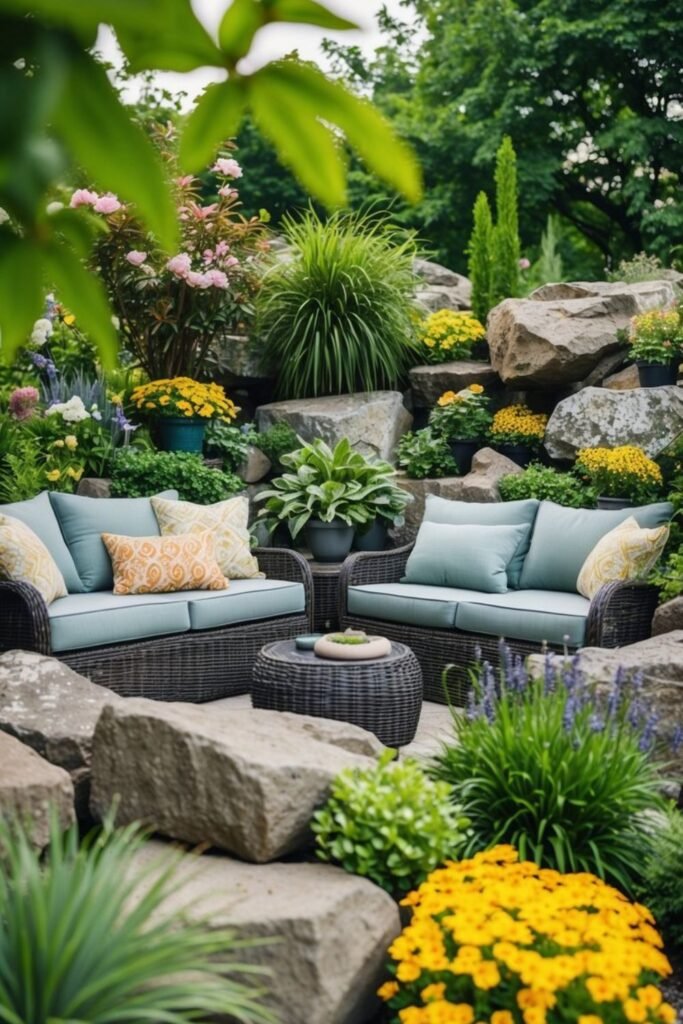 Rock Covered Seating Area