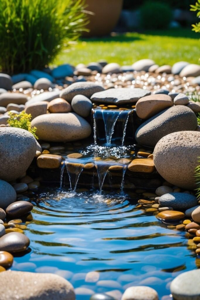 Water Feature with Pebbles