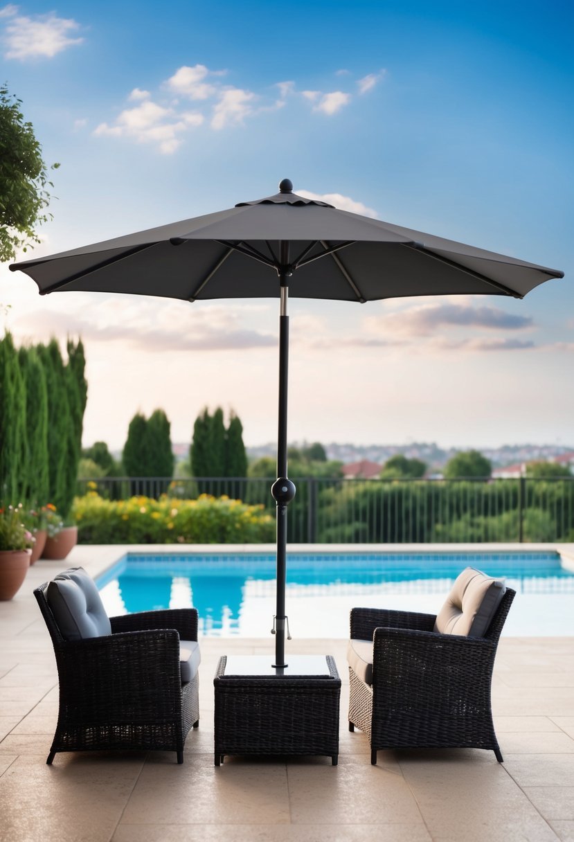 Adjustable Patio Umbrella with Tilt Function