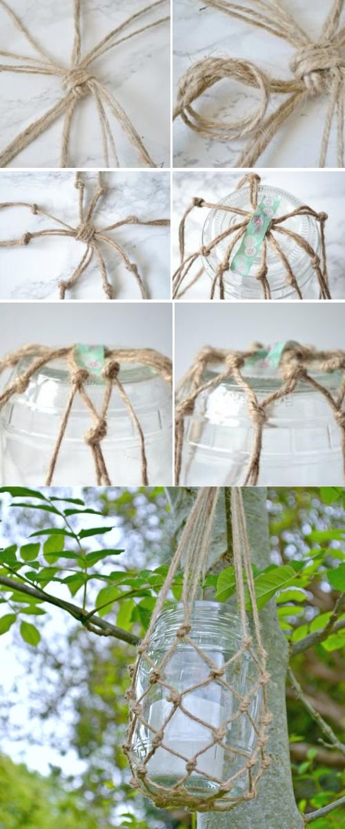 Boho Macrame Mason Jar Lantern