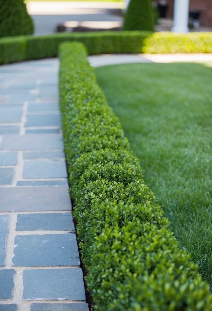 Boxwood and Stone Edging