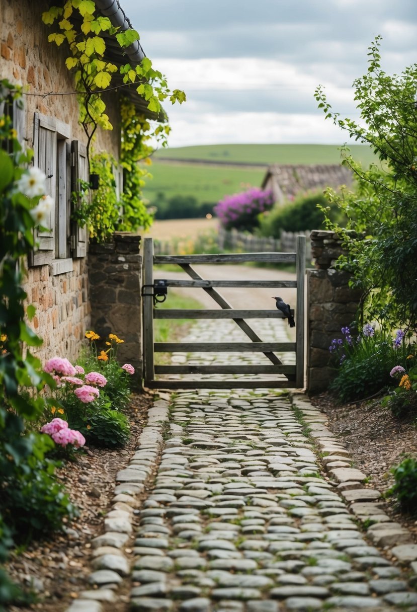 Cobblestone Pathway Gate