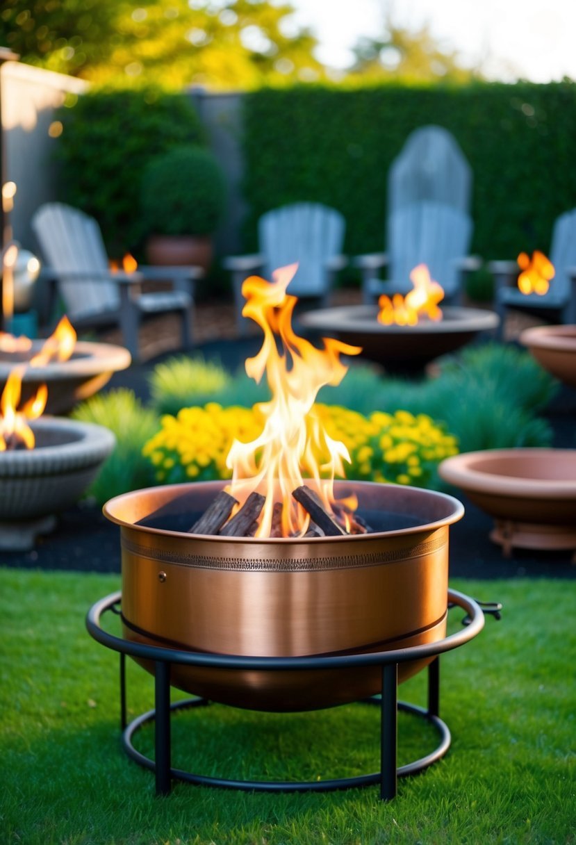 Copper Fire Pit with Stand