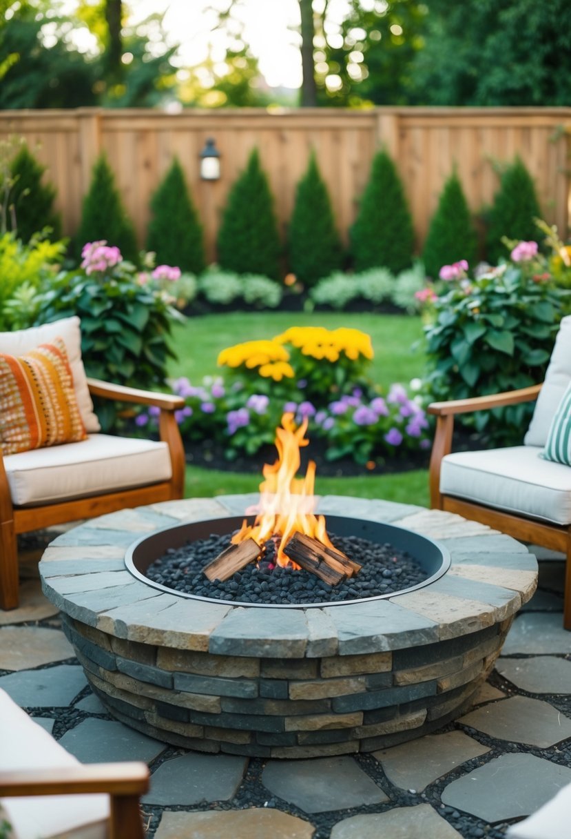 Custom built Flagstone Fire Pit