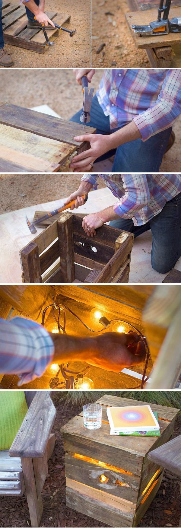 DIY Lights from Recycled Pallet