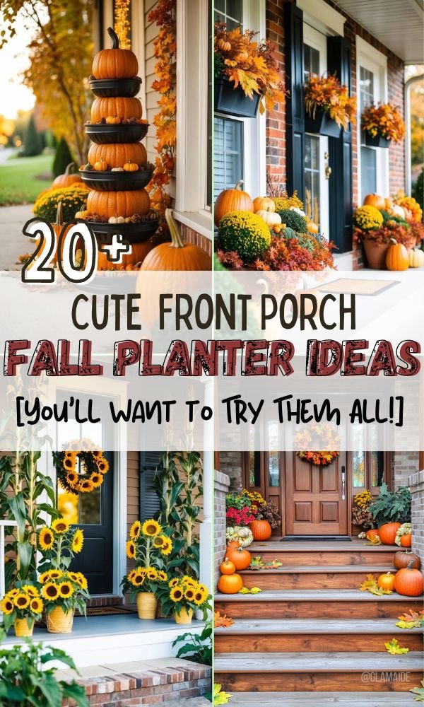 Front Porch Fall Planter Ideas