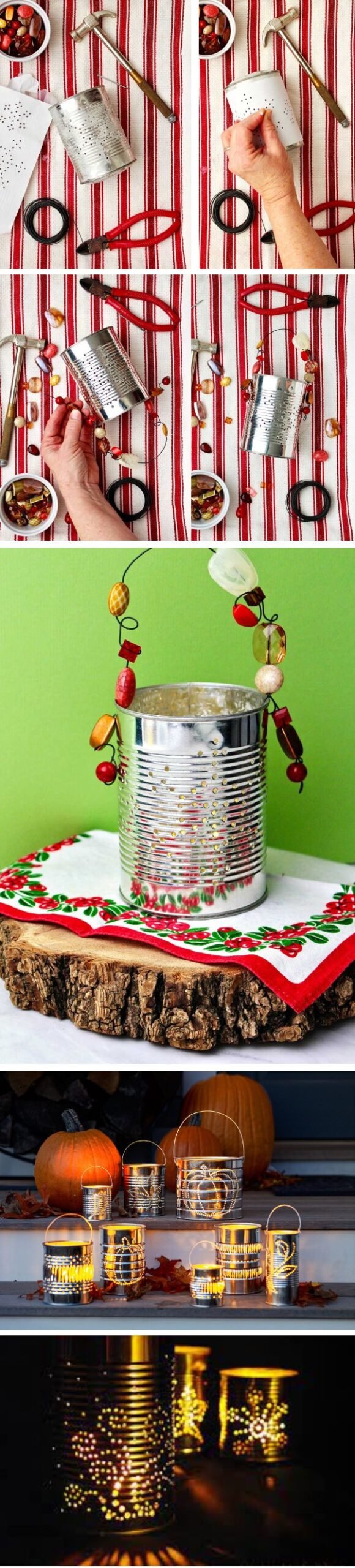 Hole Punched Painted Tin Can Lanterns scaled