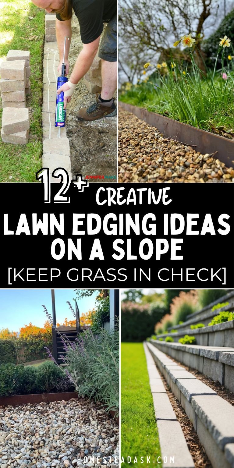 Lawn Edging Ideas on a Slope