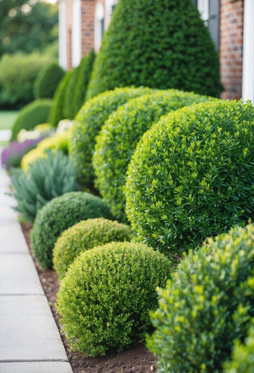 Mixed Shrub and Boxwood Borders