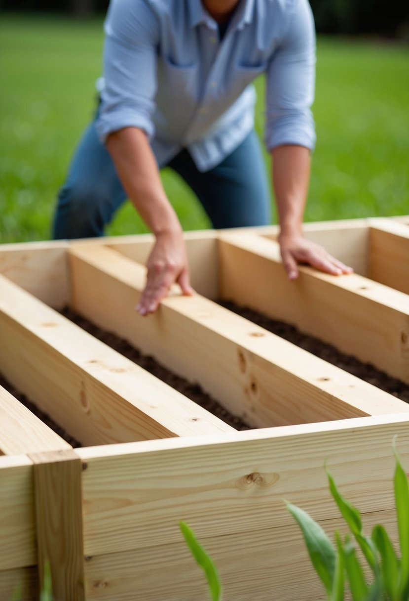 Place The First Row Of Wood Boards