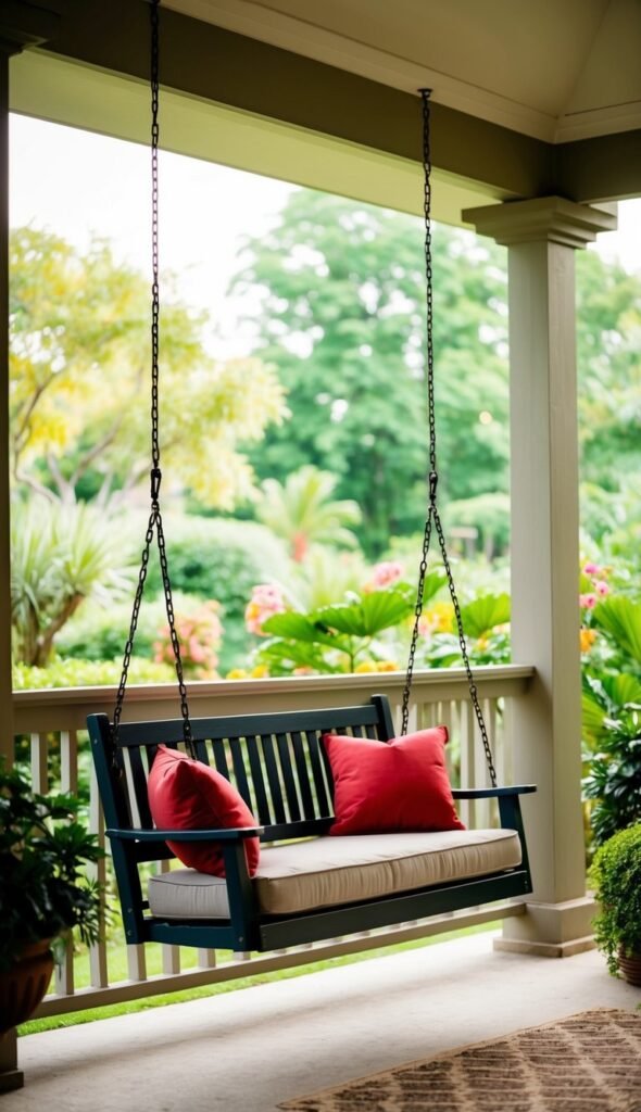 Porch Swing with Cushion