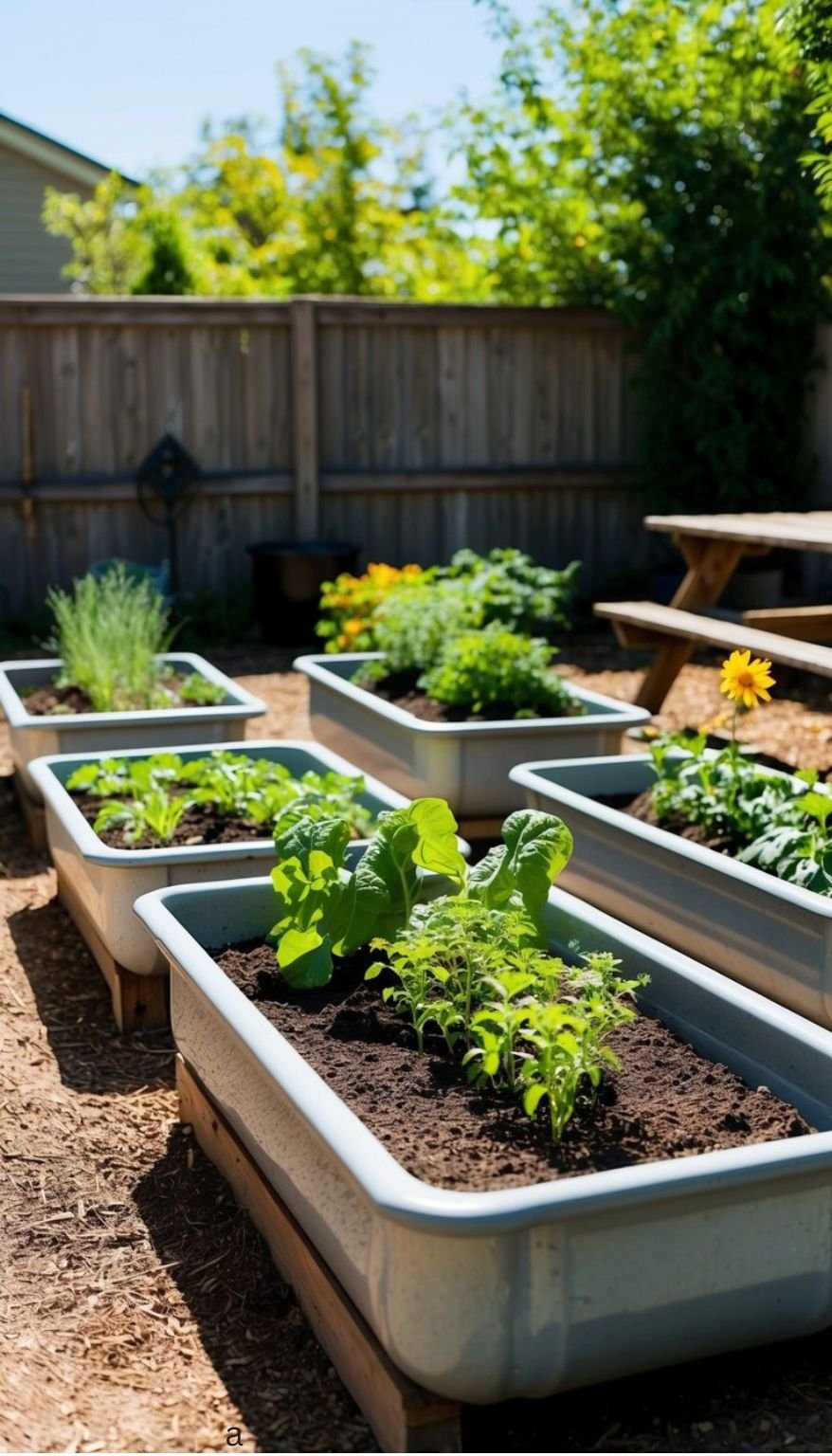 Raised Garden Beds Using Farm Water Troughs