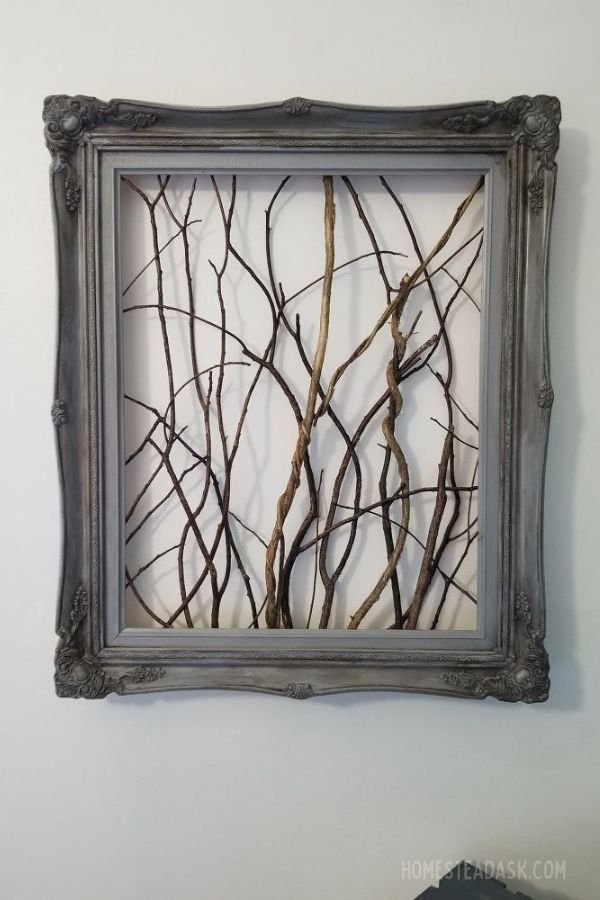 Rustic Looking Framed Twig Art