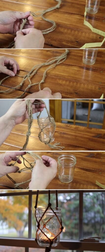 Simple DIY Hanging Tea Light Holders