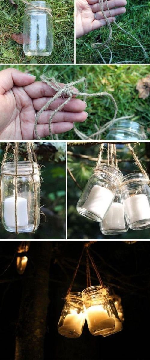 Simple Hanging Jar Lanterns