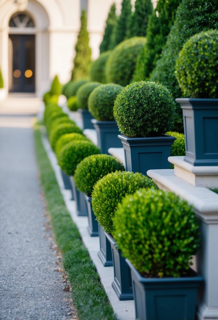 Tiered Boxwood Planters