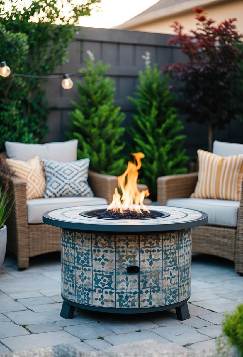 Tile covered Propane Fire Pit