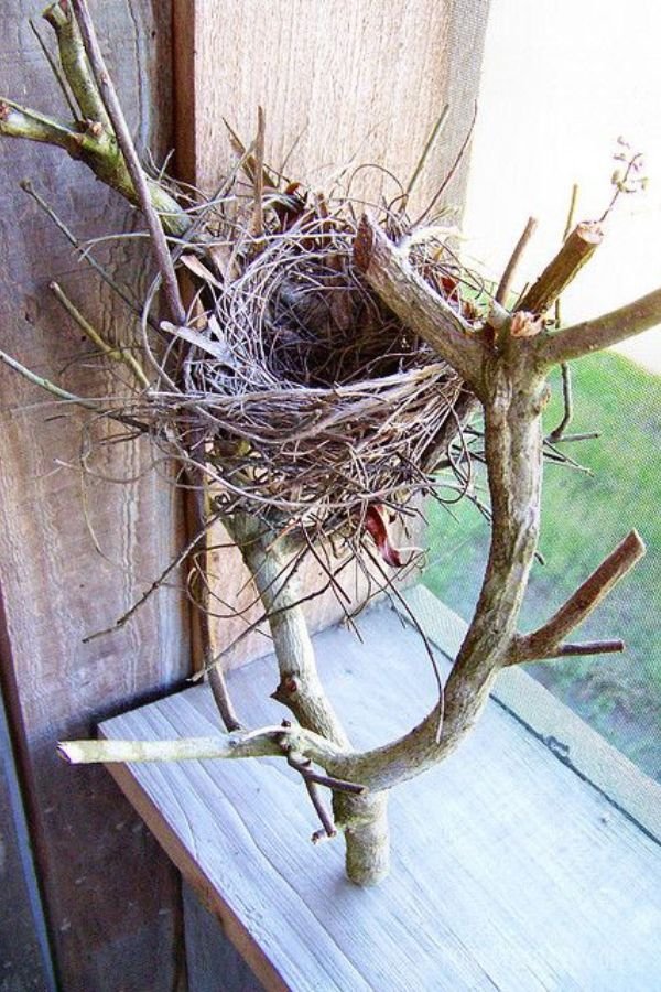 Upcycled Twig Bird Nest Art