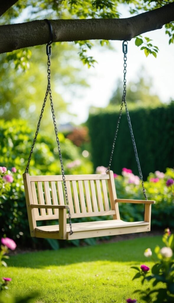 Wooden Bench Swing