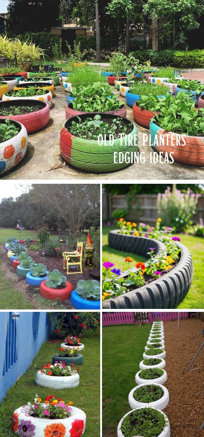 old Tire Planters edging