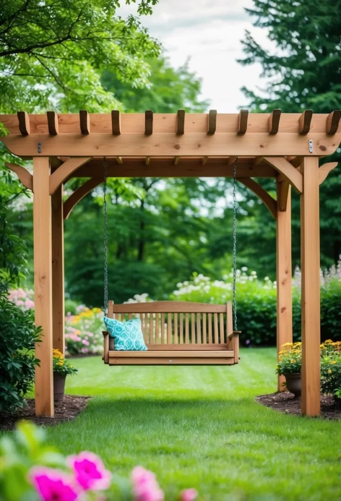 Cedar Pergola with Swing