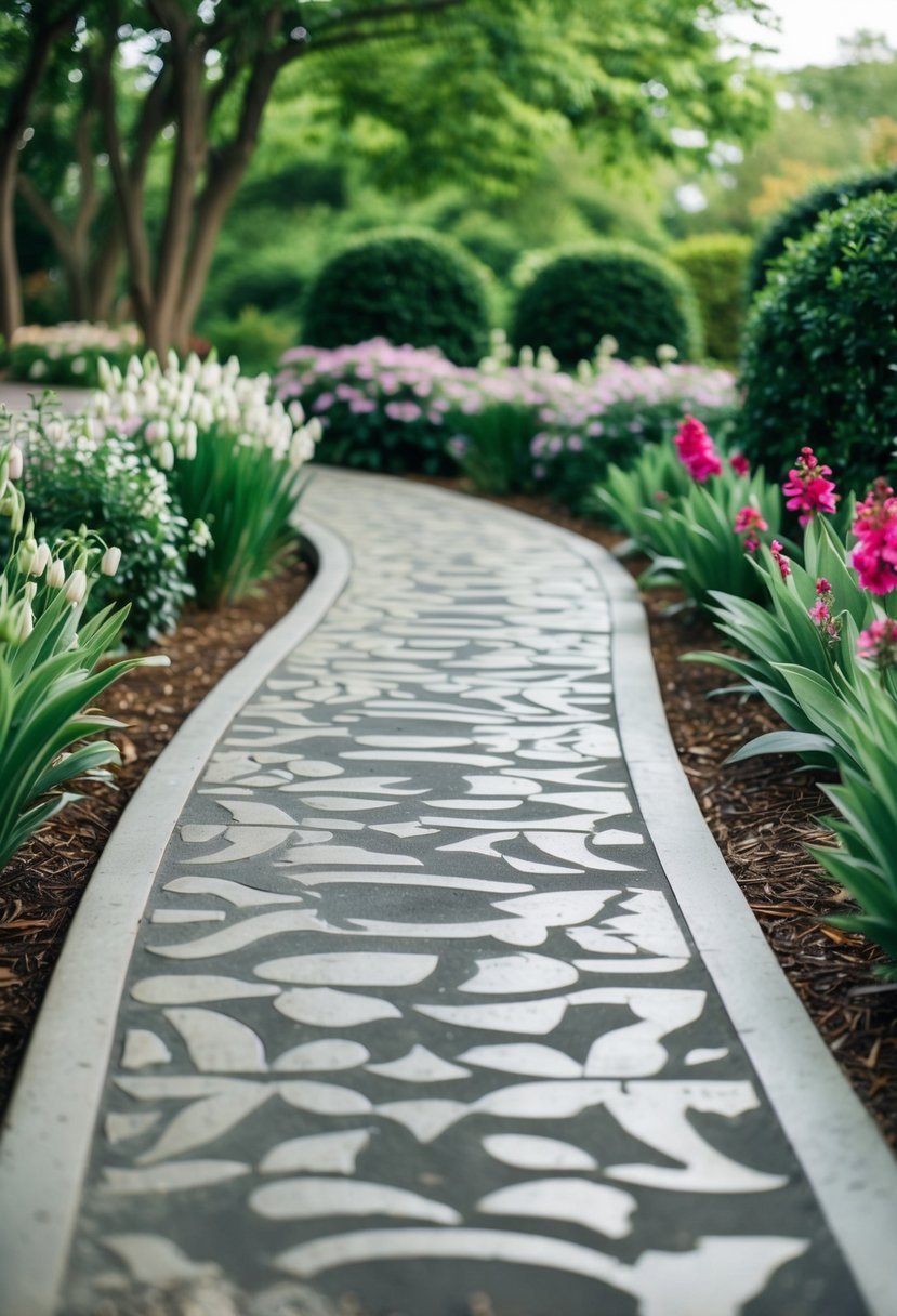 Concrete Stencil Walkway