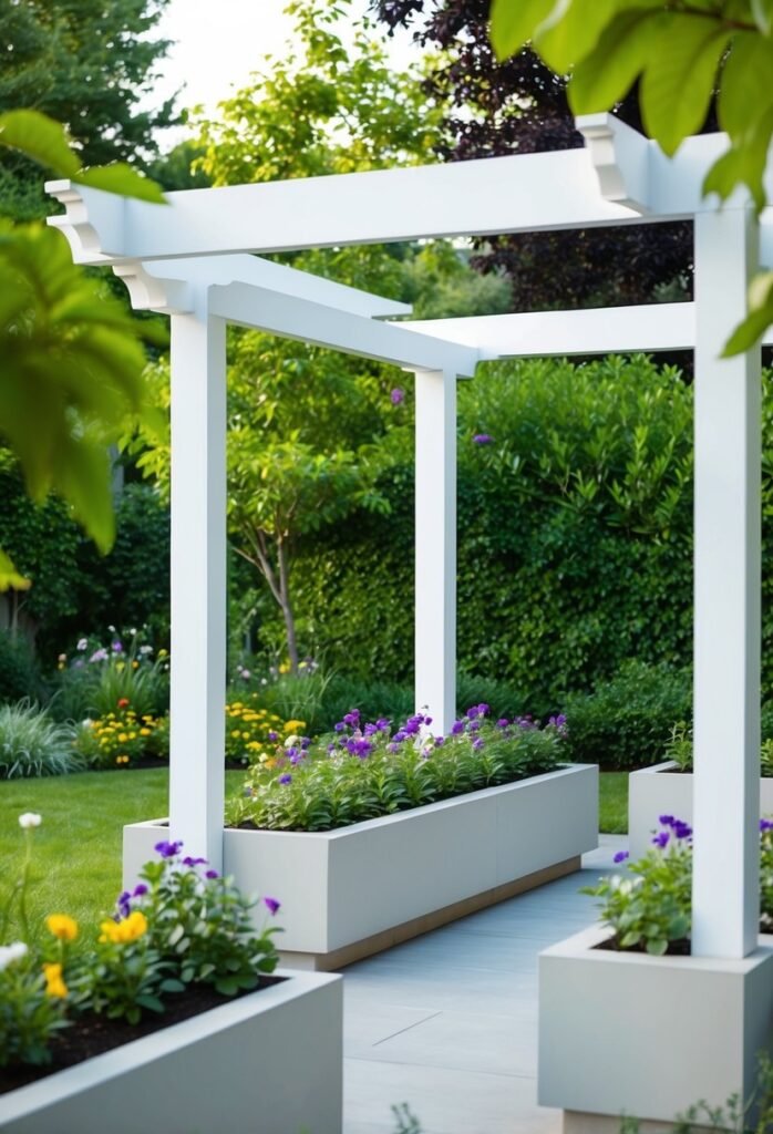 Modern Pergola with Planters