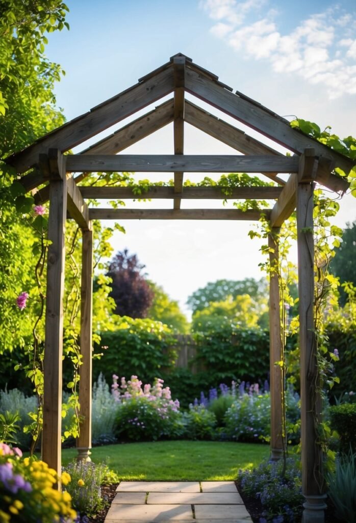 Rustic Barn Wood Pergola