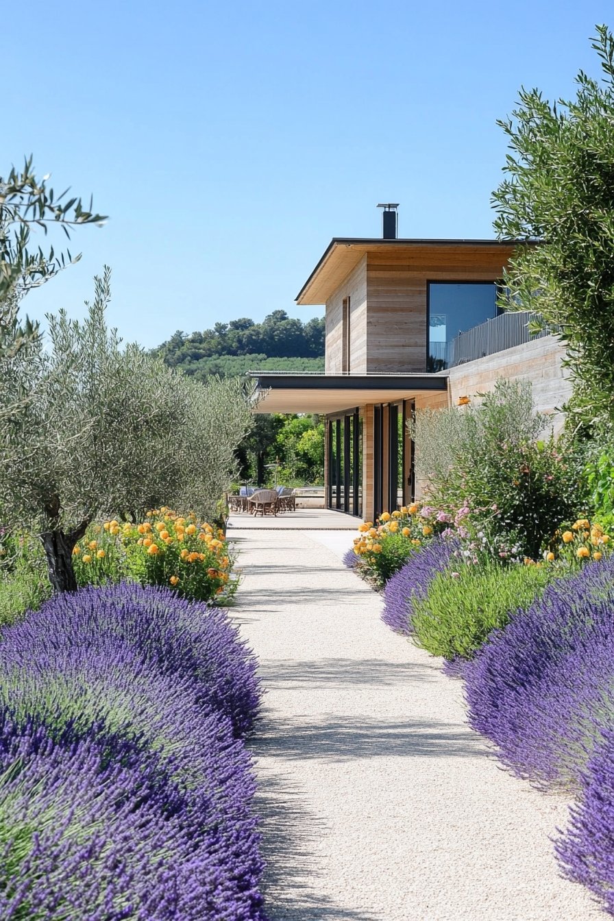 Create a Mediterranean-Inspired Pathway With Lavender and Olive Trees