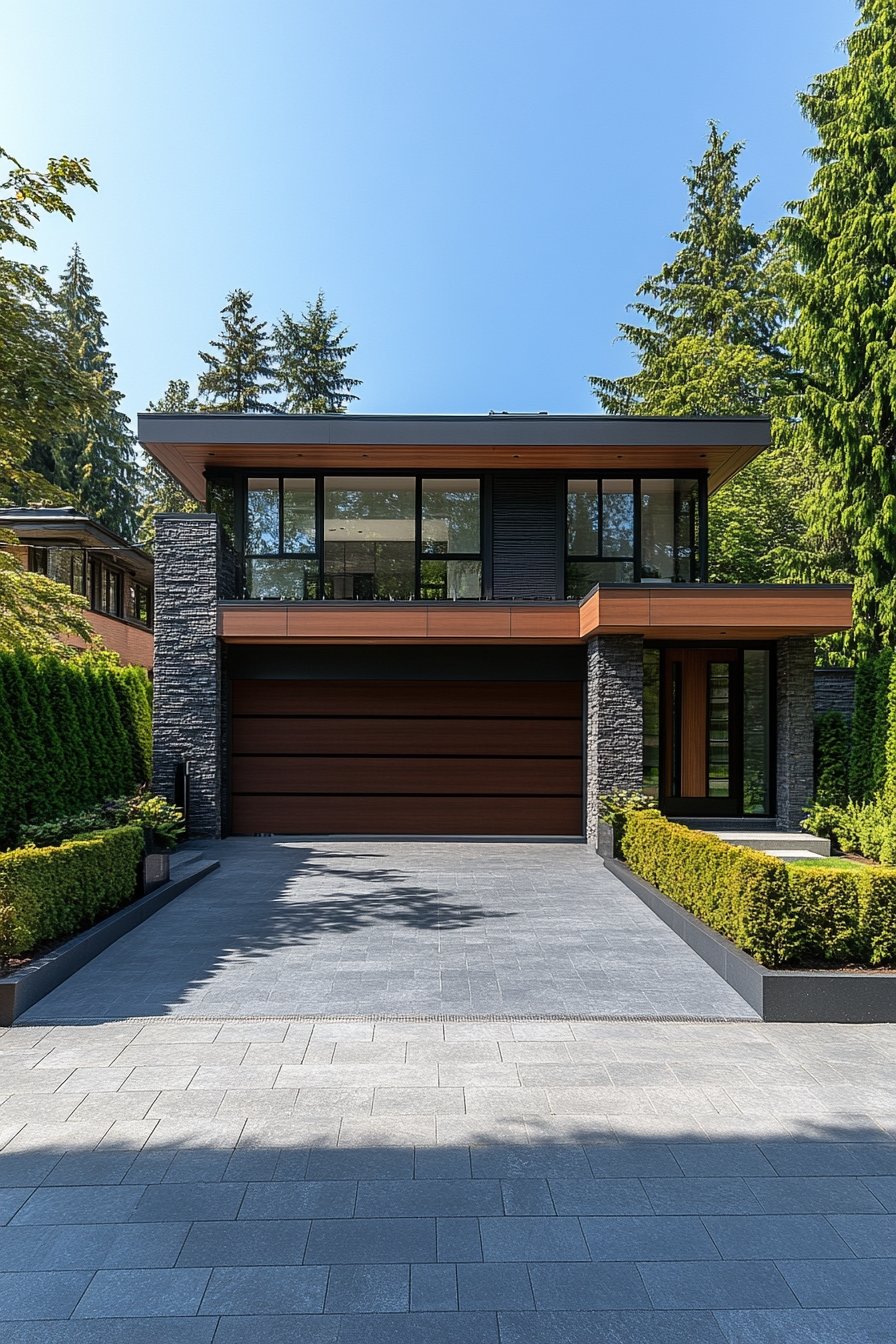 Design a Sleek Modern Driveway With Clean Lines and Contrasting Textures