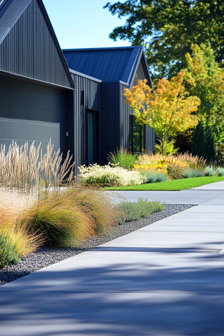  Use Minimalist Landscaping With Ornamental Grasses for a Sleek Driveway