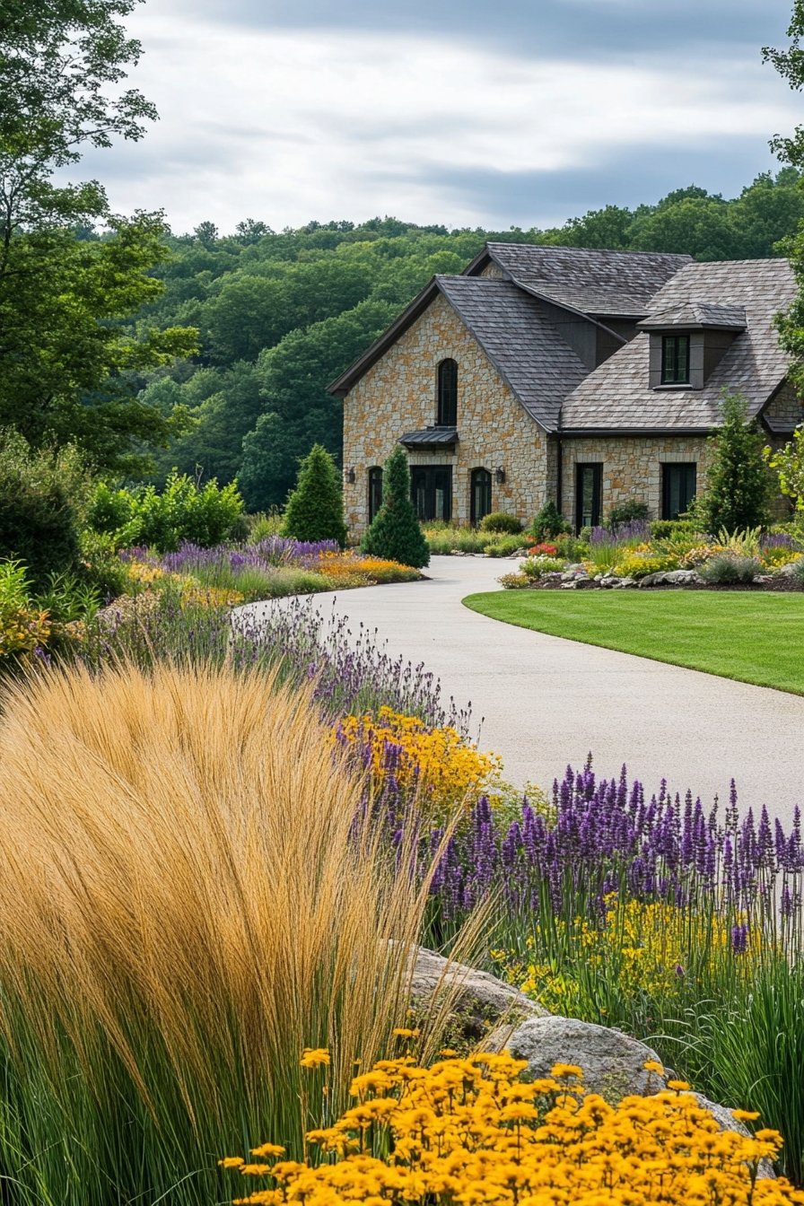 Add Natural Beauty to Your Driveway With a Wildflower Border