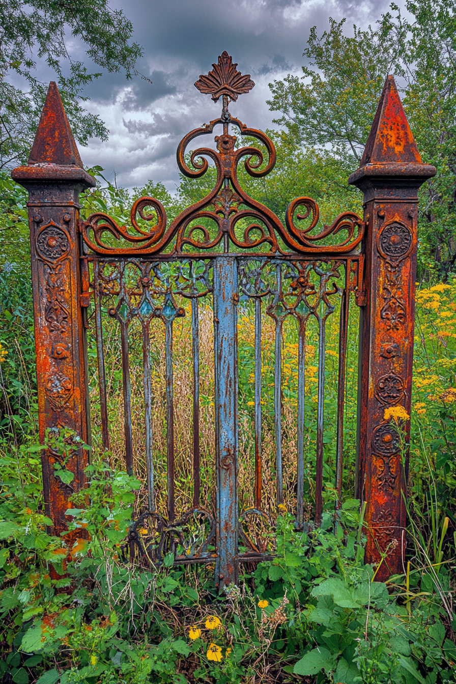 Antique Iron Gate Fence