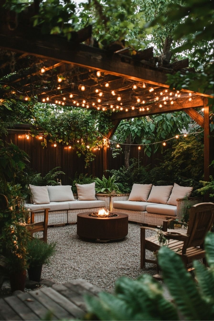 Illuminate Evenings with a Cozy Pergola Nook