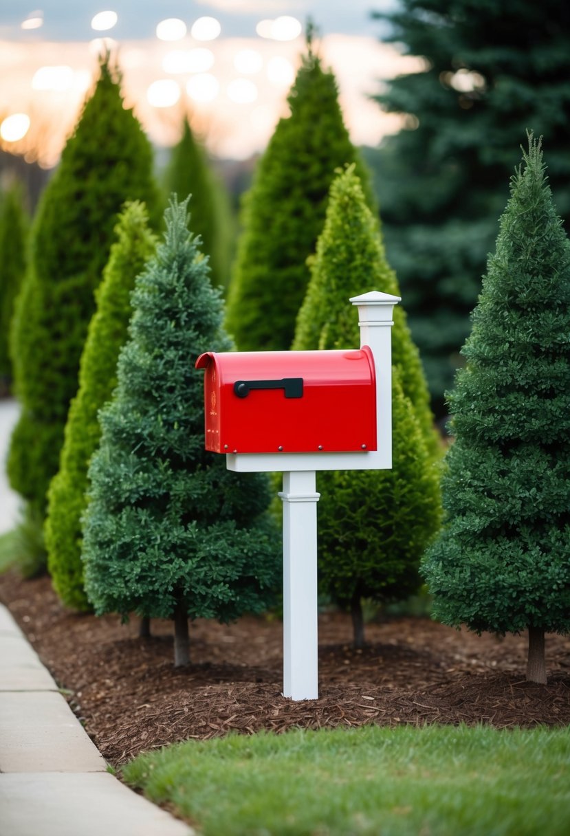 Mailbox with Miniature Trees