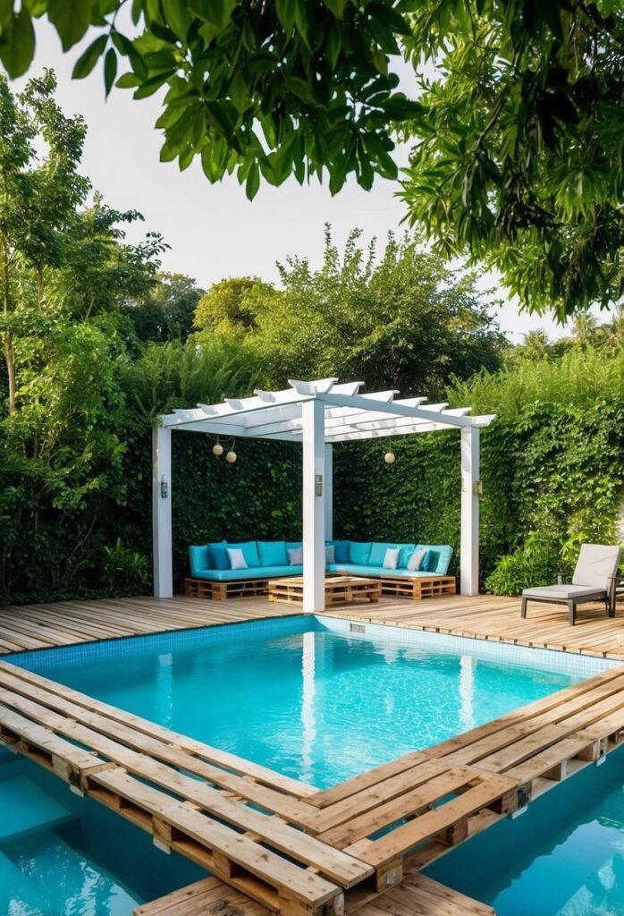 Pallet Pool Deck with Pergola