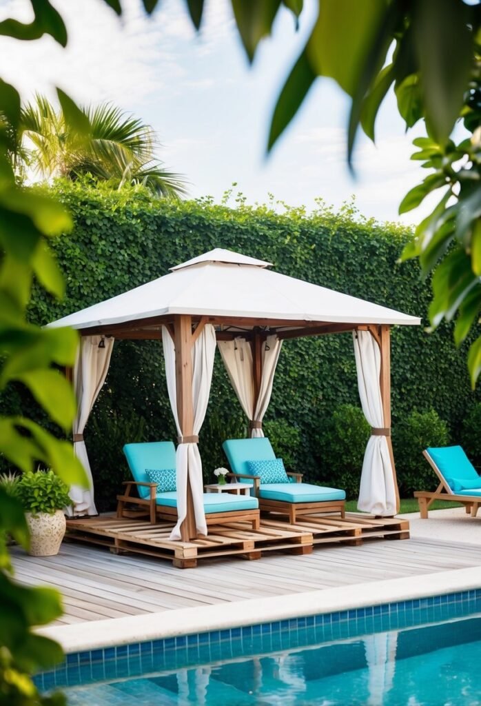 Poolside Cabana Pallet Deck