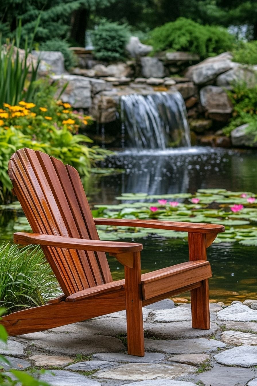 Relax by a Serene Waterfall with Adirondack Nook