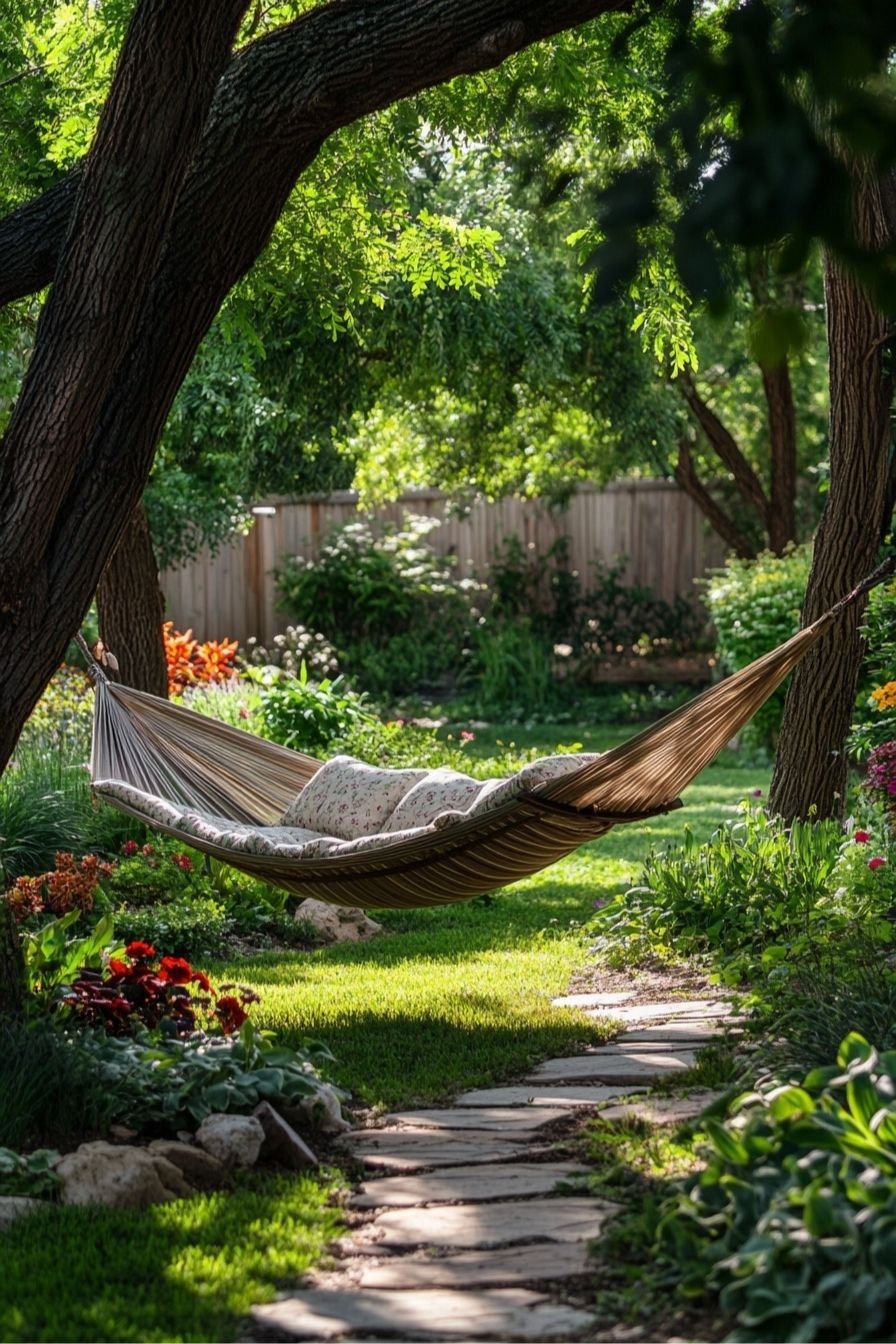 Relax in a Hammock Under Shady Trees