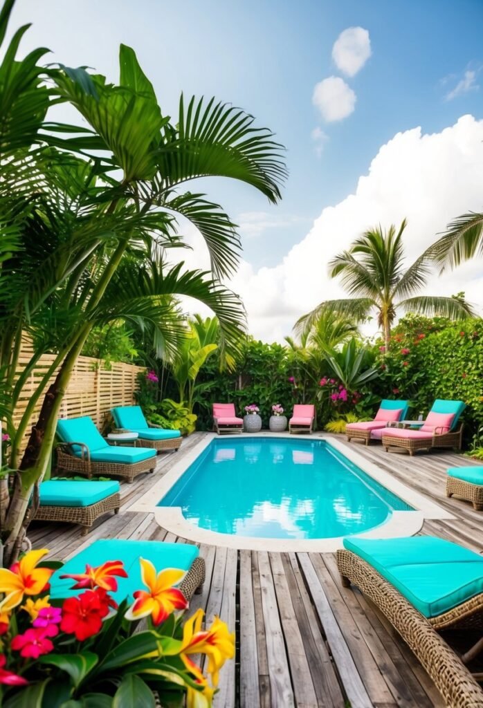 Tropical Pallet Pool Deck