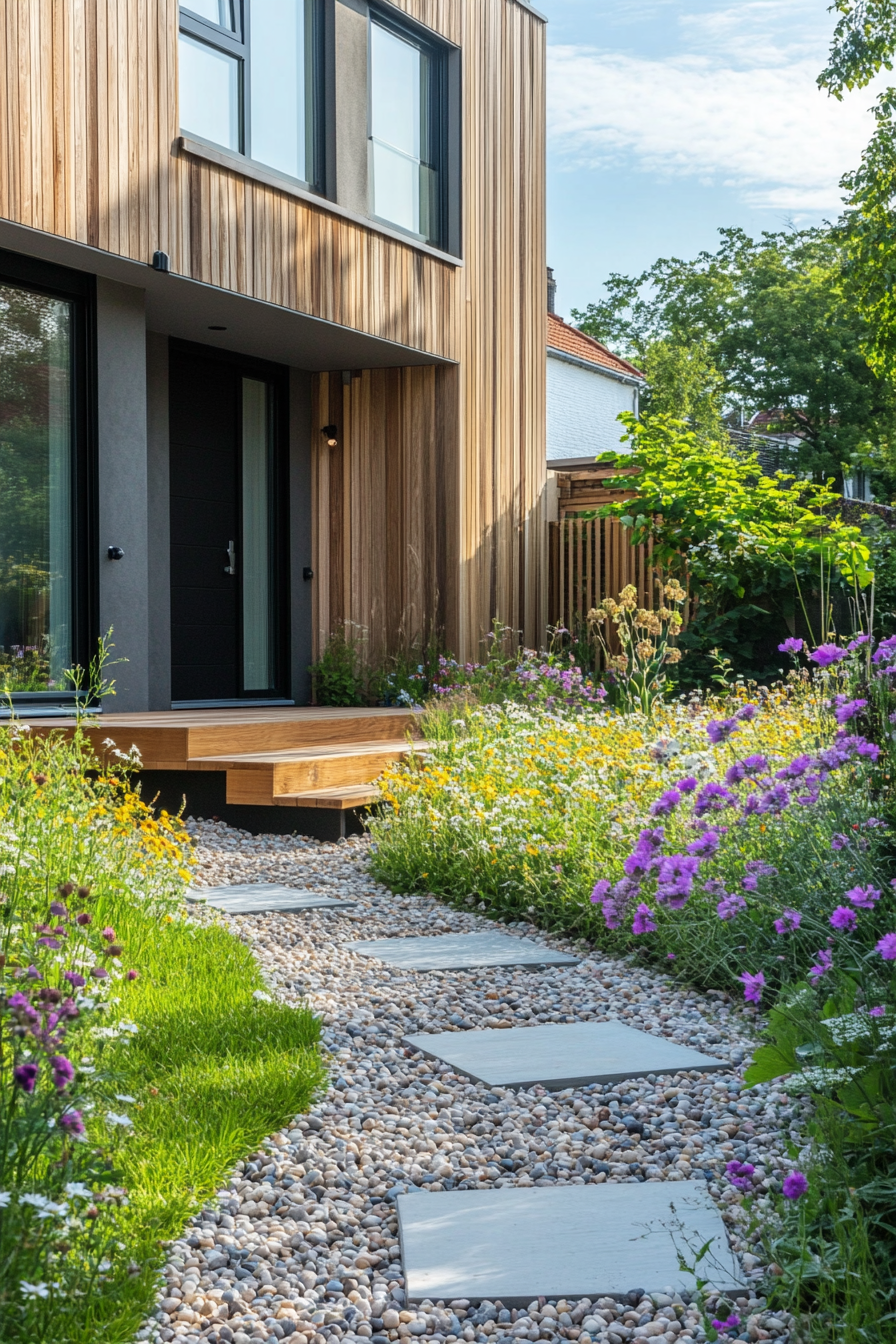 Curb Appeal with a Wildflower Pathway