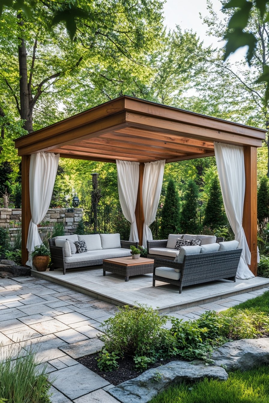 A Timeless Pergola with Soft Drapes