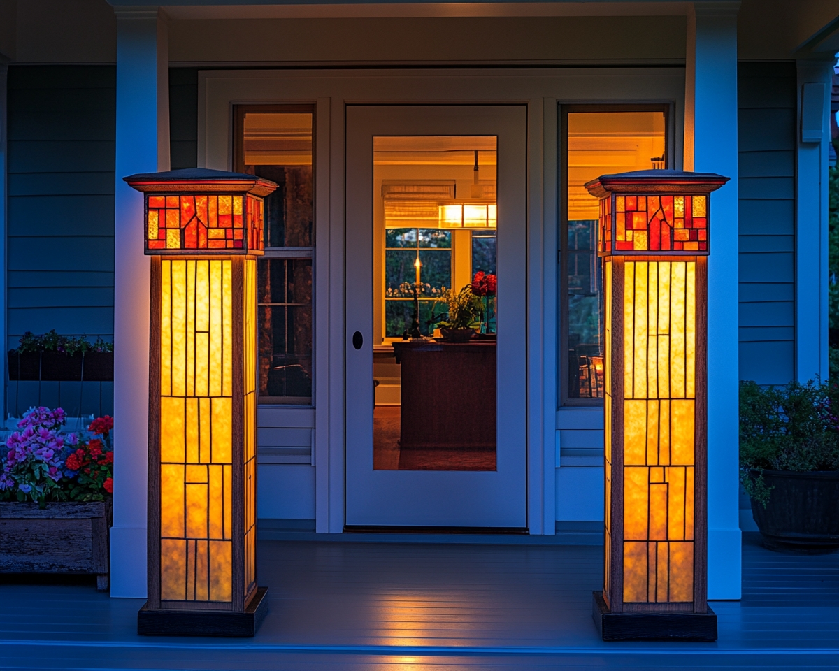 Add Artistic Flair with Stained Glass Lanterns on the Porch