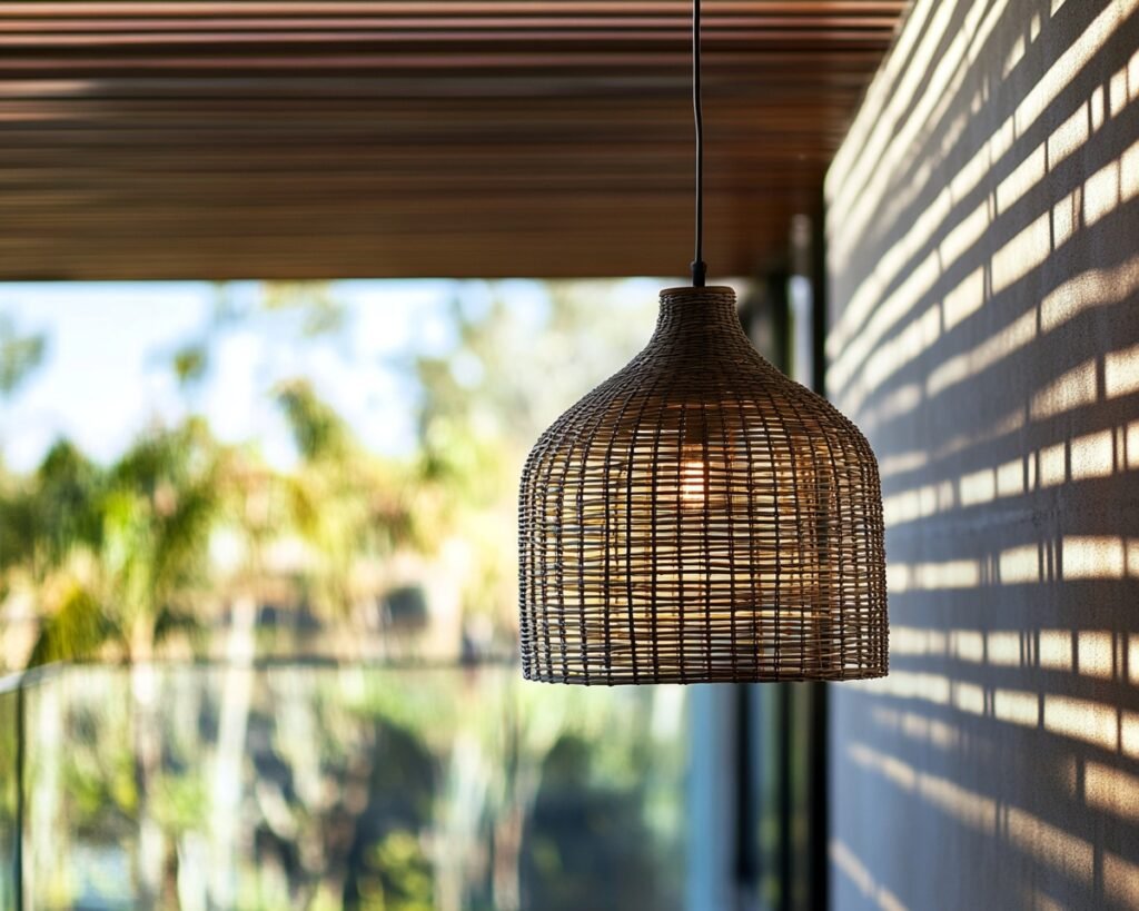 Add Warmth with Wicker Pendant Lighting on Your Balcony