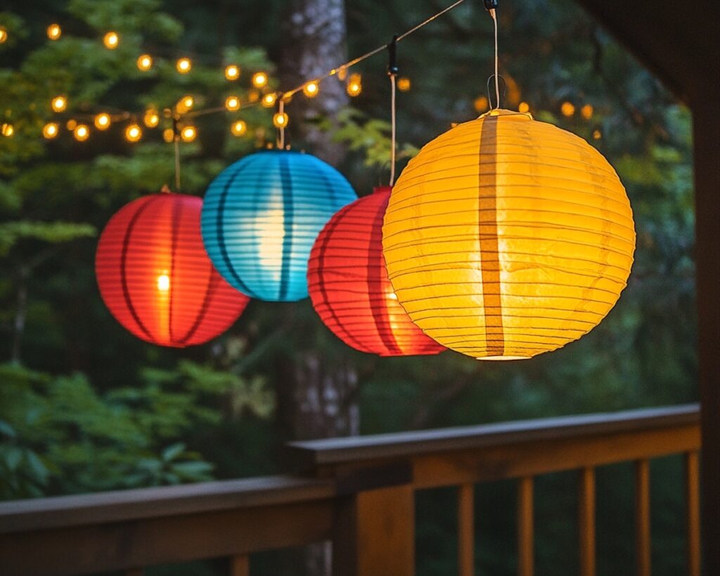 Add a Pop of Color with Illuminated Deck Lanterns