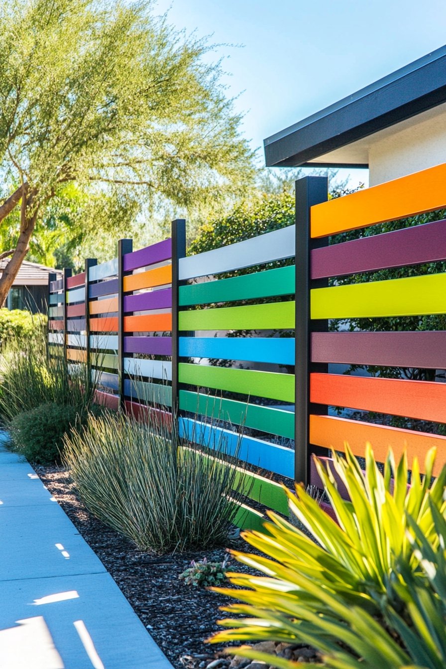 Brighten Your Backyard with a Rainbow Fence