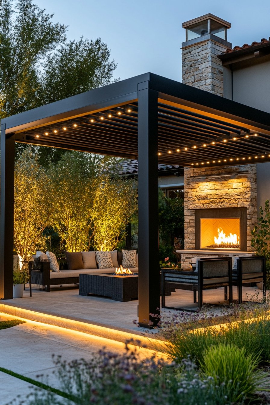 Build a Modern Pergola Bliss Illuminate Your Evenings with Style