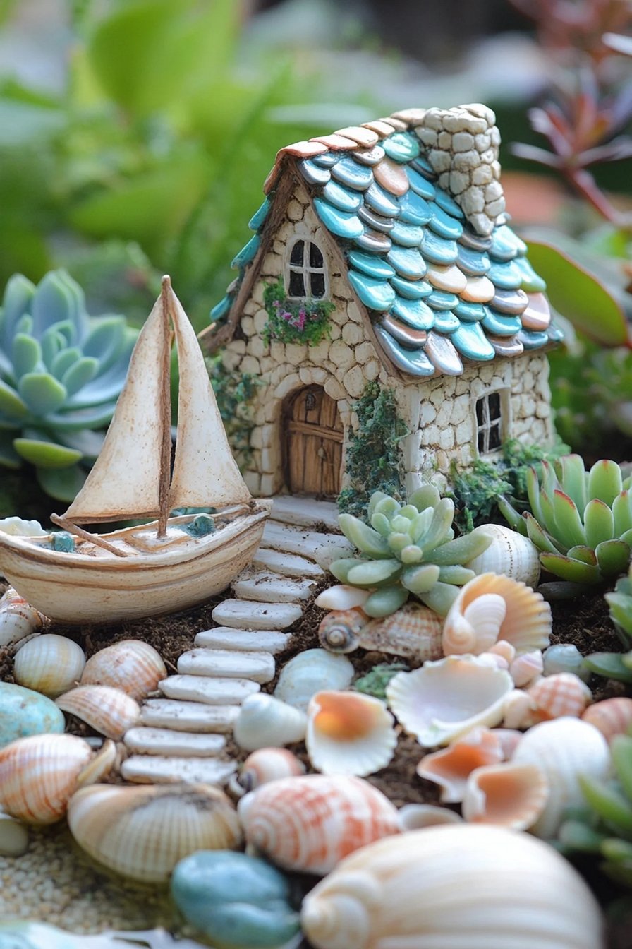 Craft a Seaside Fairy Cottage with a Sailboat Accent