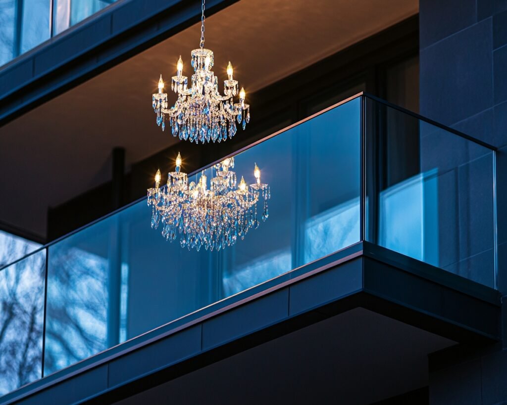 Create A Balcony Elegance with a Crystal Chandelier